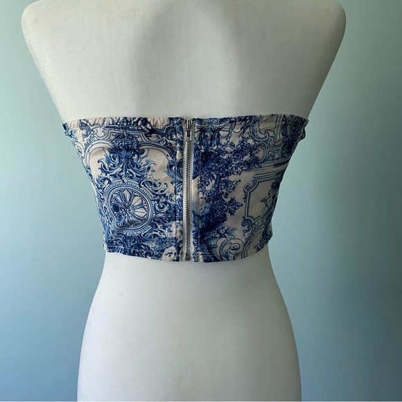 Pretty Little Thing corset crop top Renaissance blue - Picture 4 of 6